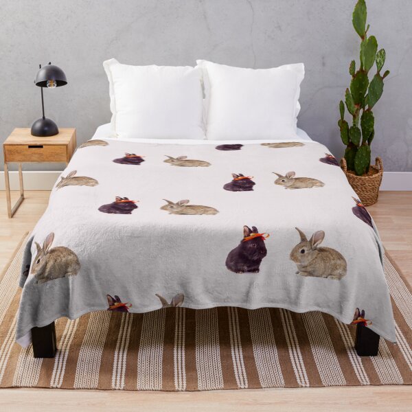 Item preview, Cute Black Bunny and Gray Rabbit designed and sold by Schka.