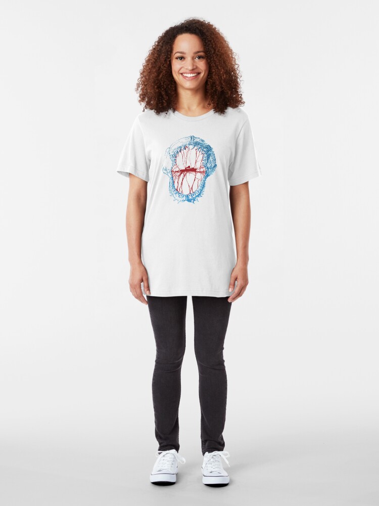 Alternate view of Inspired by a shark film Slim Fit T-Shirt