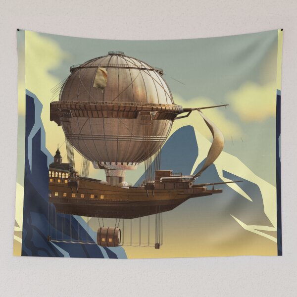 Item preview, Steampunk Balloon and Blue Mountains designed and sold by CassieNash.