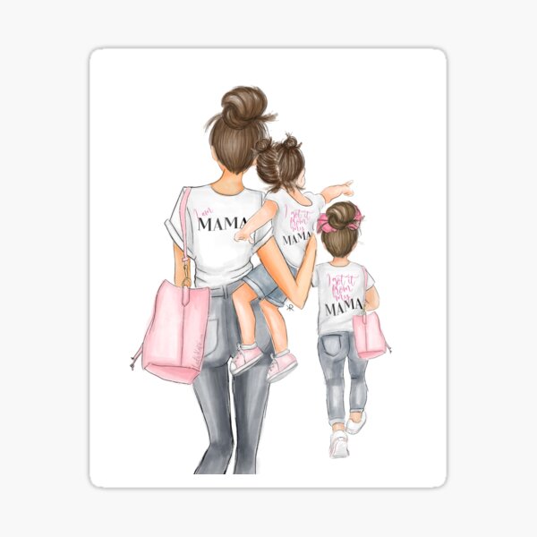 I got it from my mama 2 girls brunettes Sticker