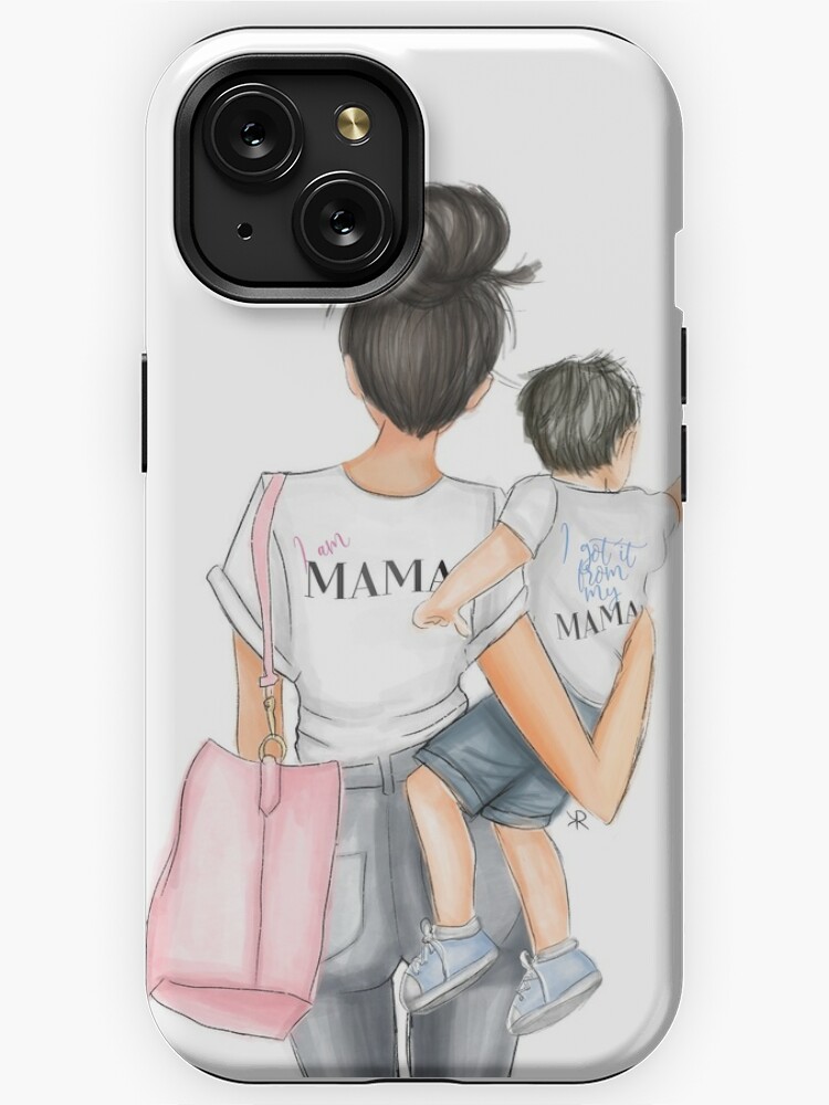 Coque iPhone for Sale avec l'œuvre « Je l'ai eu de ma maman 1 garçon 1 fille  » de l'artiste LadieKatie