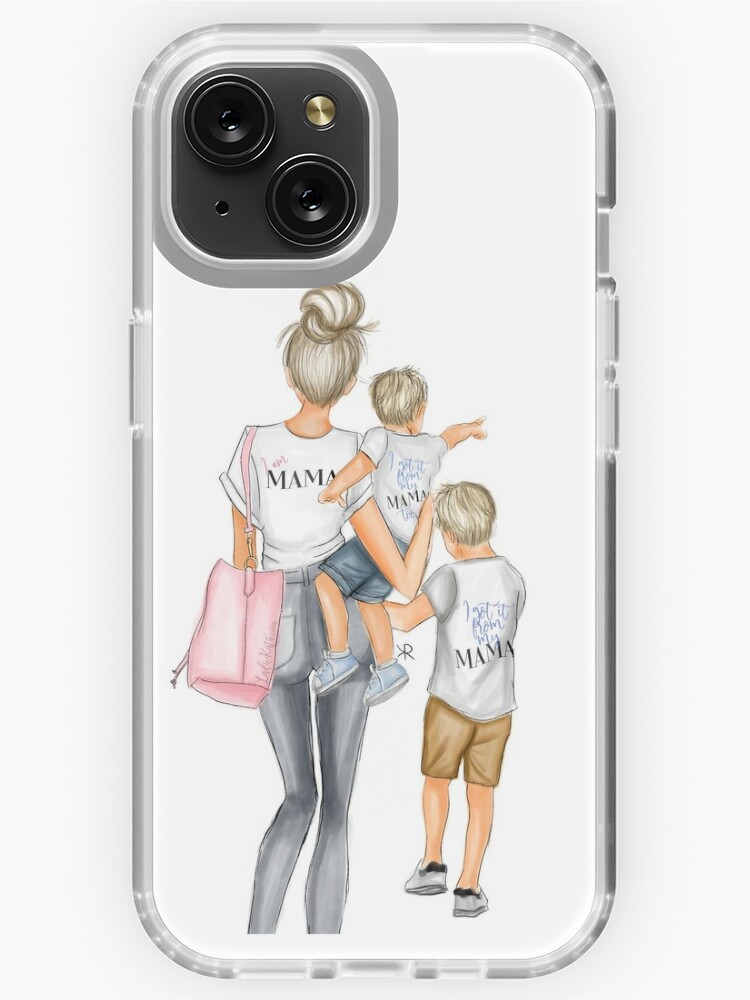 Coque iPhone for Sale avec l'œuvre « Je l'ai eu de ma maman 1 garçon 1 fille  » de l'artiste LadieKatie