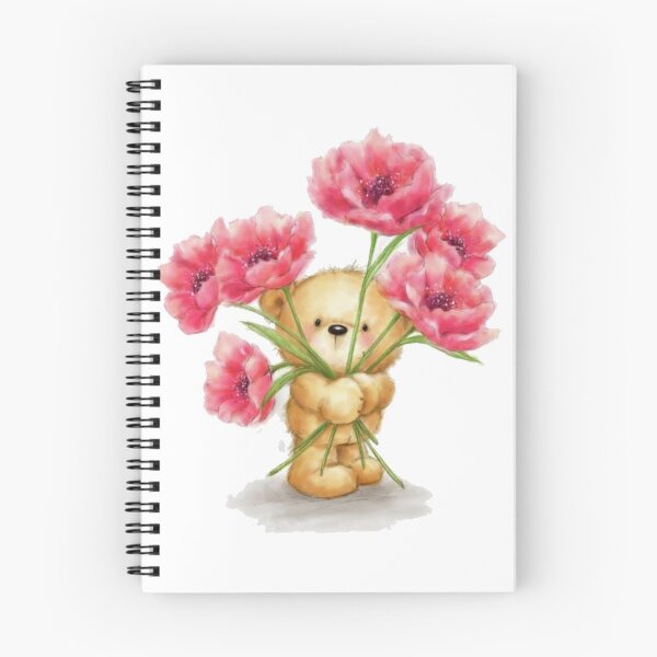 Aperçu de l'œuvre Ours en peluche avec des fleurs créée et vendue par nadjass.