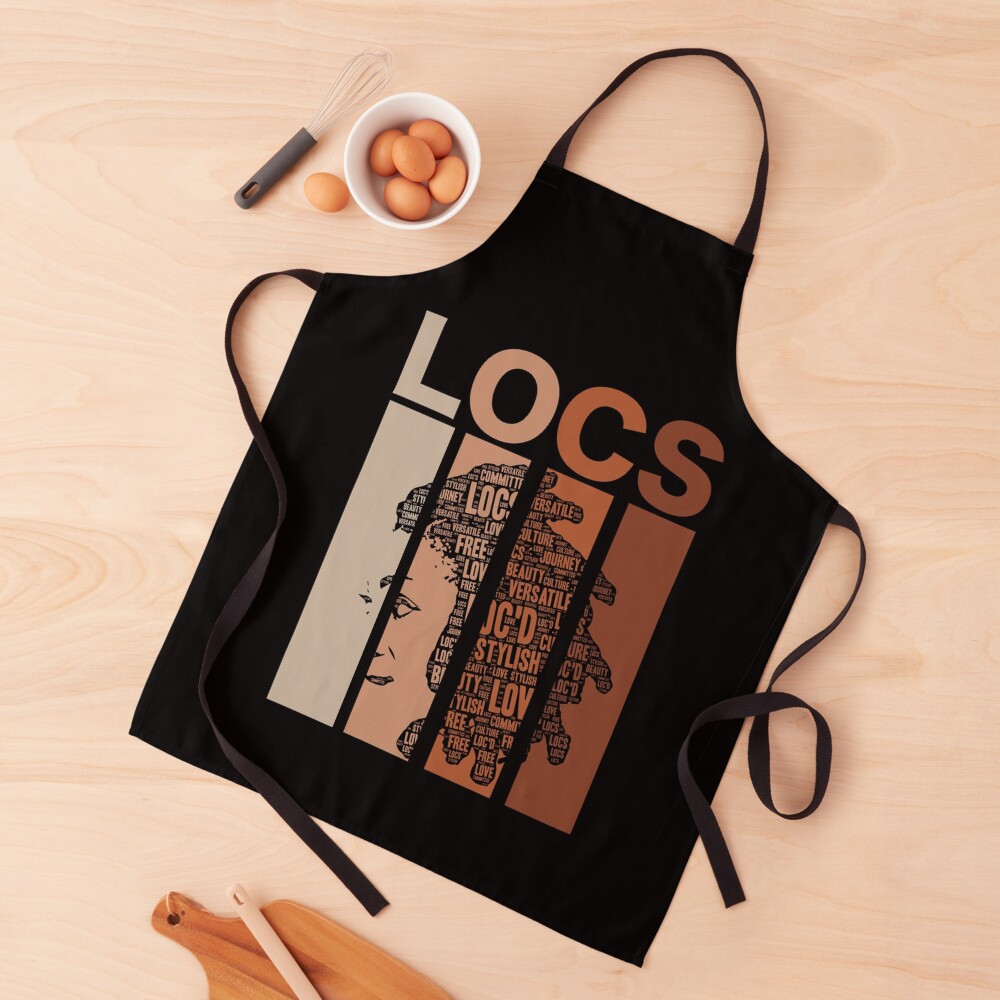 Locs Retro Vintage Words in Hair Apron