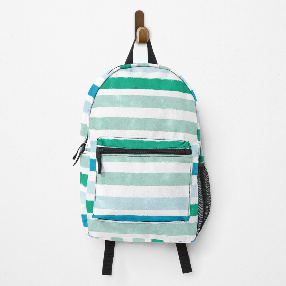 green and blue backpack