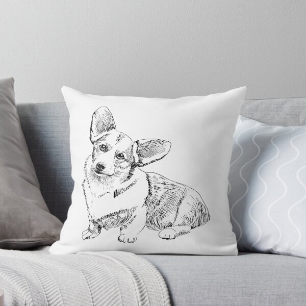 Item preview, ink Pembroke Welsh Corgi portrait designed and sold by VicaVeresk.