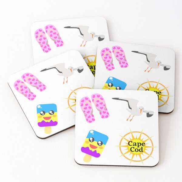 Item preview, Cape Cod Summer Icons Set - Flip Flops, Seagull, Ice Cream, Sun Compass designed and sold by WigOutlet.