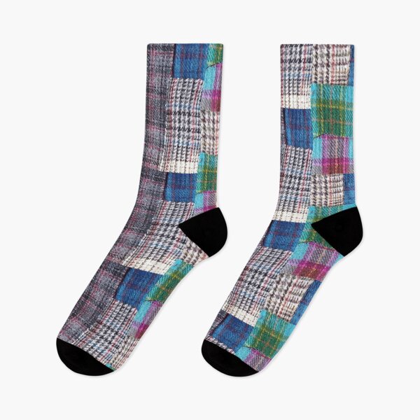 Item preview, Patchwork,  tartan, pieces of fabric, vintage, mixed media collage designed and sold by NessArtByEwa.