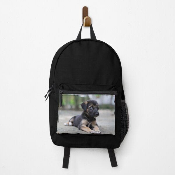 Item preview, A black confused looking puppy sitting on mud and looking at the camera designed and sold by FCEalin.