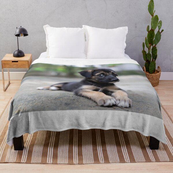 Item preview, A black confused looking puppy sitting on mud and looking at the camera designed and sold by FCEalin.