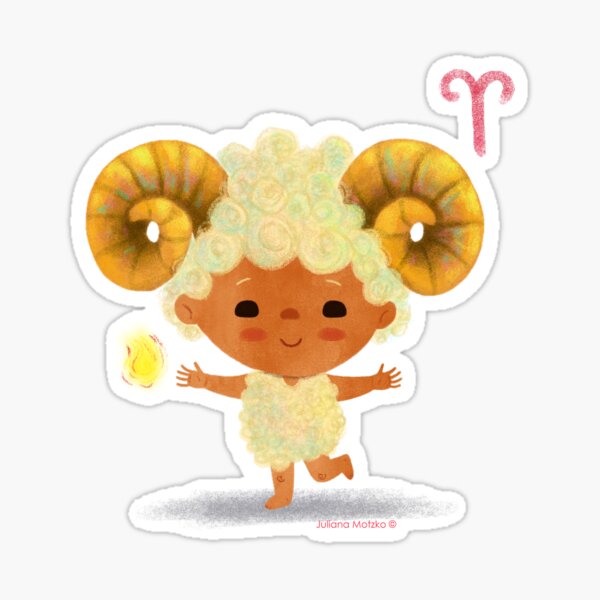 Cute Zodiac Aries Sign Sticker