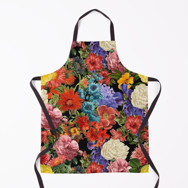 Item preview, Colorful flower bouquet night cottagecore aesthetic pattern designed and sold by PG Illustration.