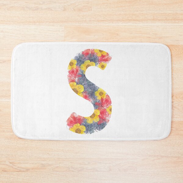 Item preview, S in watercolour flowers designed and sold by SJAPhoto.