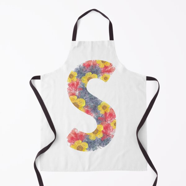 Item preview, S in watercolour flowers designed and sold by SJAPhoto.