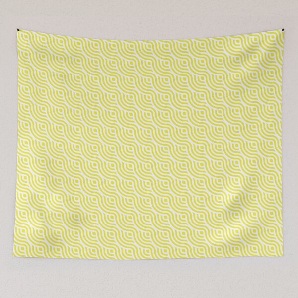 Item preview, Classic White and Bright Yellow Geometric Wave, Abstract Sea Cloud Wind designed and sold by Moyanana.