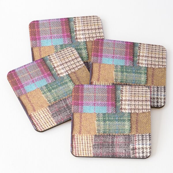 Item preview, Patchwork, combination of pieces of handwoven tartan, mixed media collage designed and sold by NessArtByEwa.