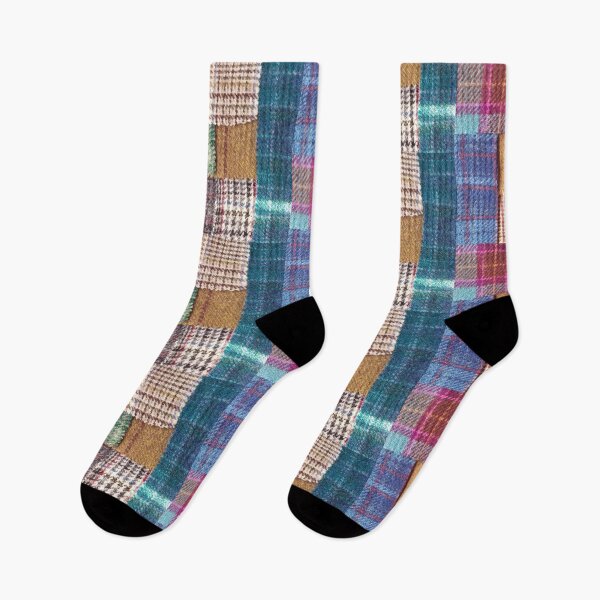 Item preview, Patchwork, combination of pieces of handwoven tartan, mixed media collage designed and sold by NessArtByEwa.