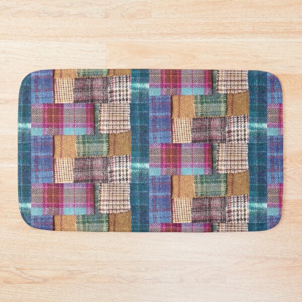 Item preview, Patchwork, combination of pieces of handwoven tartan, mixed media collage designed and sold by NessArtByEwa.