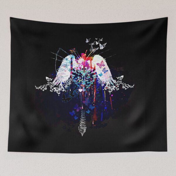 Item preview, skulls and butterflies designed and sold by Patatkat.