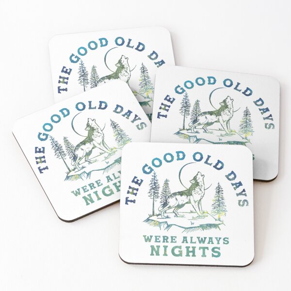 Item preview, "The Good Old Days Were Always Nights" Cool Wolf Howling At The Moon Art designed and sold by The Whiskey Ginger Design Shop.