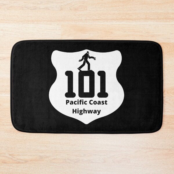 Item preview, Pacific Coast Highway 101 Sign Bigfoot Sasquatch West Coast Oregon Washington California Circle designed and sold by DansDankDesigns.