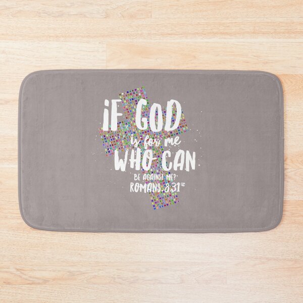Item preview, If God is For Me Who Can be Against Me Scripture Design with Colorful Cross designed and sold by LifeCrush.