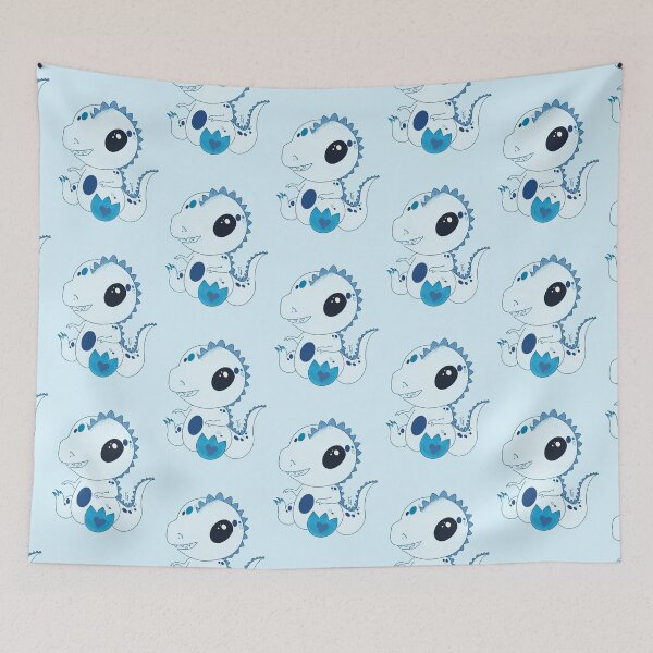Item preview, Cute Blue Dino Illustration designed and sold by FireFxiry.