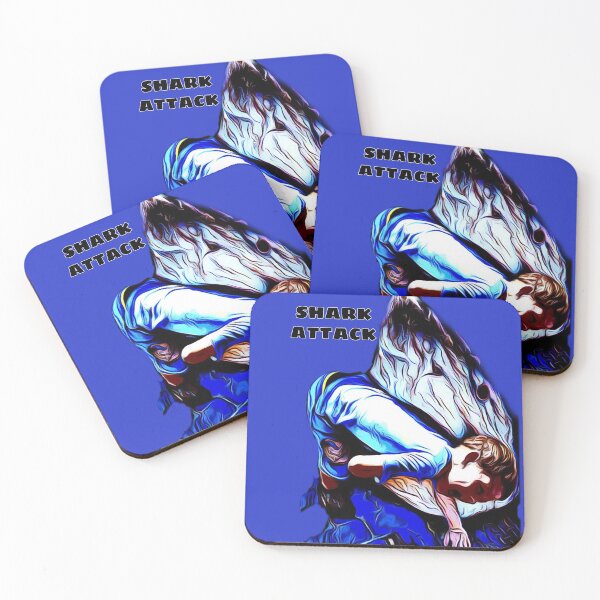 Item preview, funny cartoon shark attack  designed and sold by Stephanie Akerman.