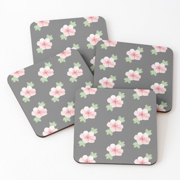 Item preview, Pink flowers on gray designed and sold by Ninaeva.