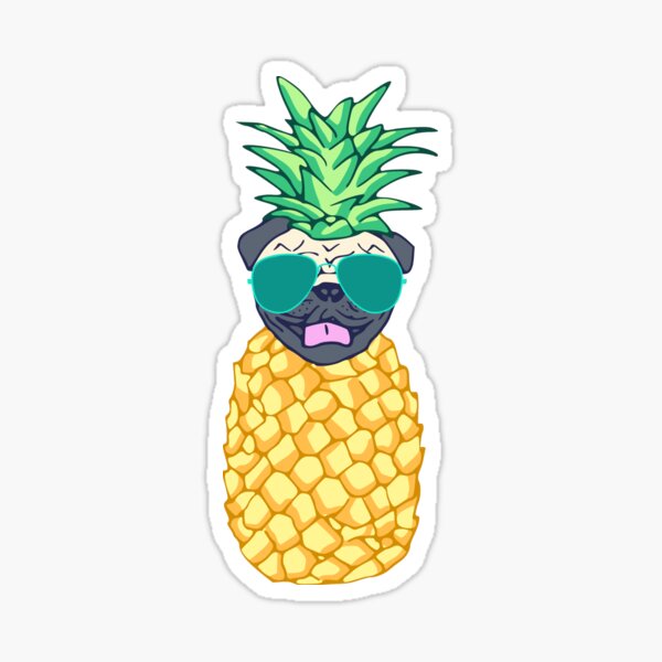 pineapple pug Sticker