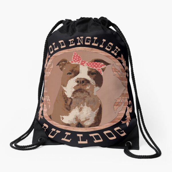 Old English Bulldog female Drawstring Bag