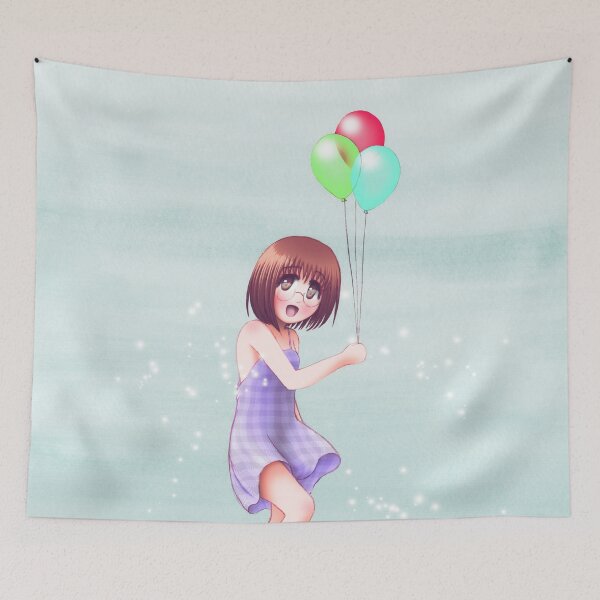 Item preview, Birthday Girl Balloons Cute Original Anime Art designed and sold by sisterloli.