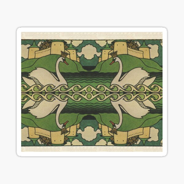 Swan - Fairy Tales – Ivan Bilibin 1899 Sticker