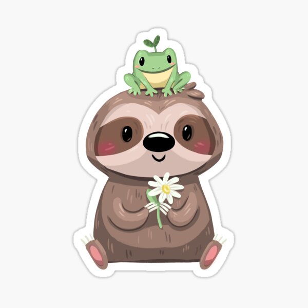 Item preview, Flower Sloth And Frog Friends designed and sold by Pameloo.