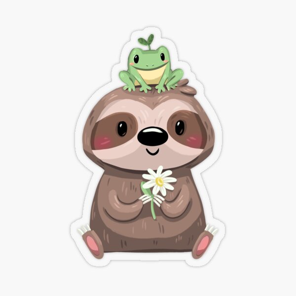 Item preview, Flower Sloth And Frog Friends designed and sold by Pameloo.