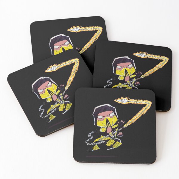 Item preview, SKORPION CHIBI rought MORTAL KOMBAT SKORPION Dragon logo classic arcade designed and sold by frikybomb.