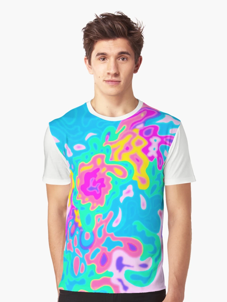 [ JEANS] Neon Print T-shirt ★人気★ Neon Splatter! Neon Abstract Paint Splatter Pattern