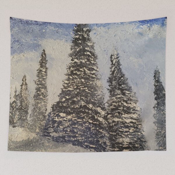 Item preview, Winter Forest oil painting by Tabitha Kremesec designed and sold by Tabitha Kremesec.