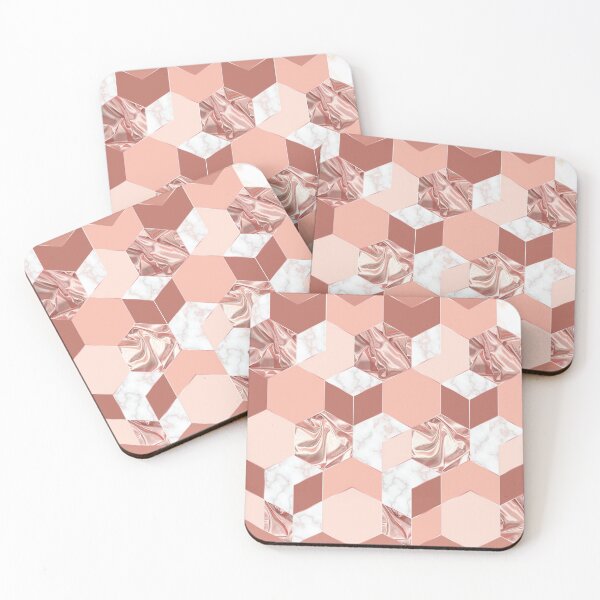 Item preview, Pink rose gold mosaic marble pattern  designed and sold by sweet dreamer.