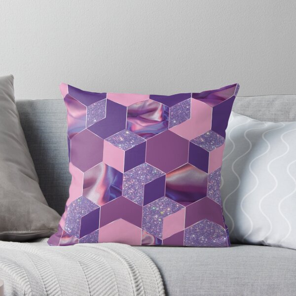 Aperçu de l'œuvre Motif géométrique de paillettes rose pourpre créée et vendue par sweet dreamer.