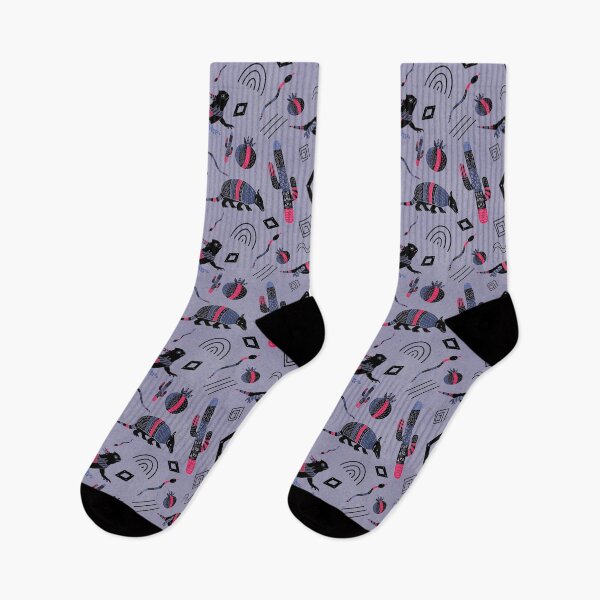 Item preview, Desert Vibes Repeating Pattern Hand Drawn Black Purple, Blue, Pink designed and sold by ksrogersdesigns.