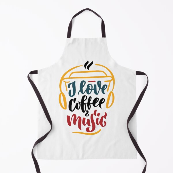 Item preview, I love coffee and music, coffee slogan with coffee mug on white background designed and sold by coffeeapparel.