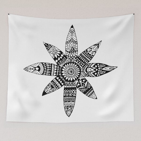 Item preview, Star Mandala - black and white designed and sold by MitaDreamDesign.