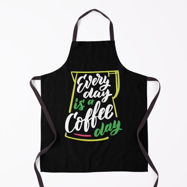 Item preview, Every day is a coffee day, coffee slogan with coffee pot on black background designed and sold by coffeeapparel.