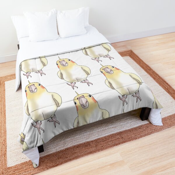 Cute Yellow Lutino Cockatiel Comforter
