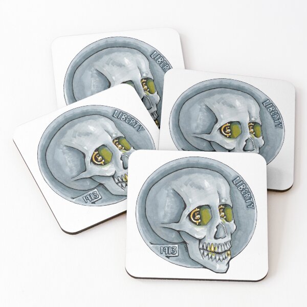 Item preview, Skull Coin Hobo Nickel designed and sold by Redmanrooster.