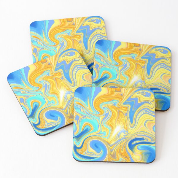 Item preview, Blue and Gold Marble Swirling Sky Abstract  designed and sold by Deborah Camp.