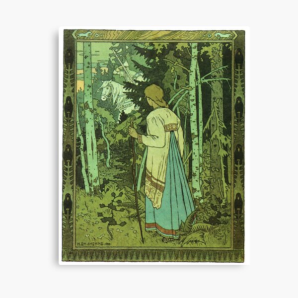 Vasilisa and the White Horseman – Bilibin 1900 Canvas Print