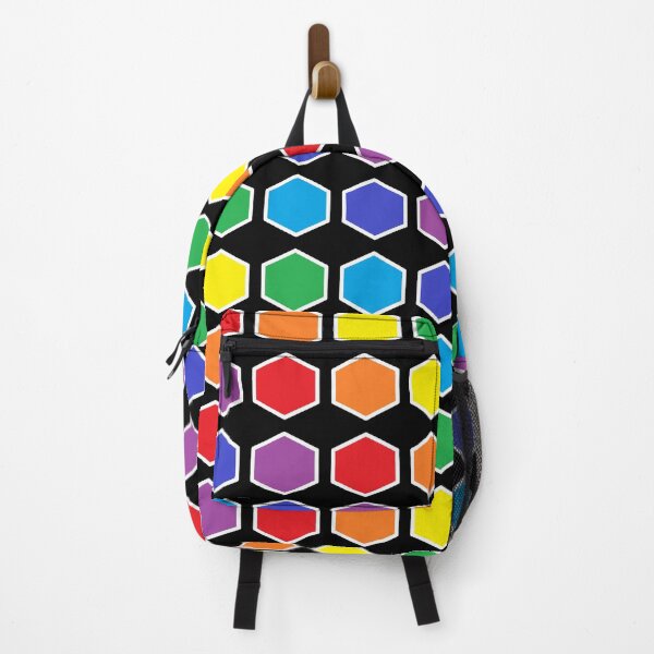 Item preview, White Outlined Rainbow Hexagons designed and sold by lornakay.