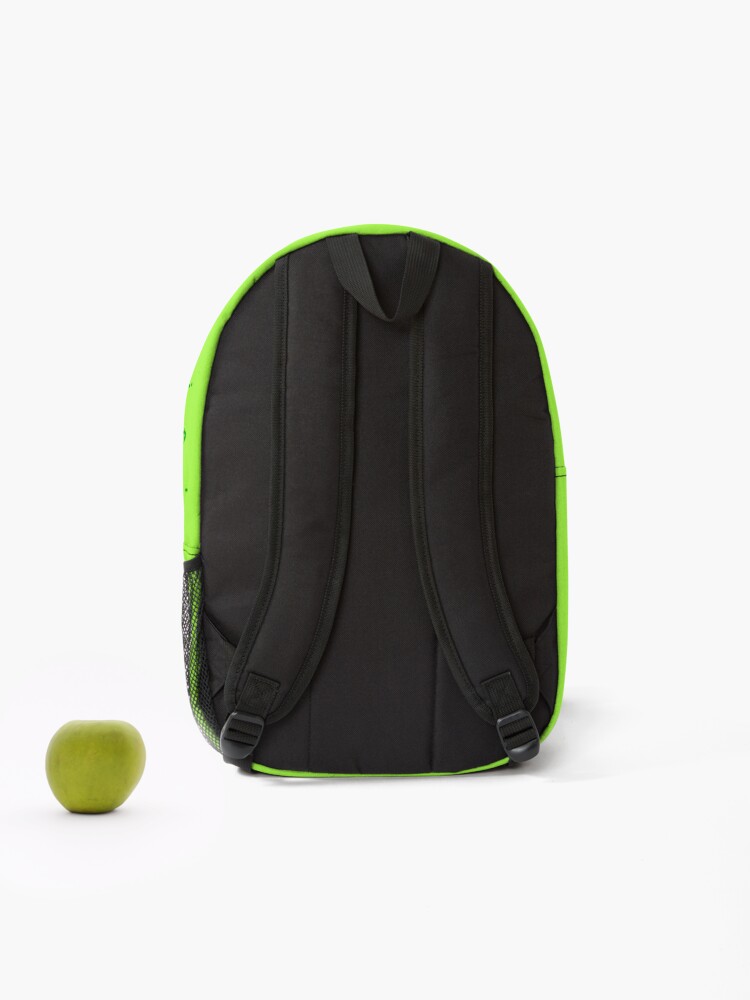 Alternate view of shhh be quiet I'm resting v1 - GREEN font Backpack